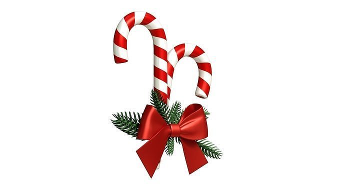 Christmas Canes 01 Low-poly 3D model 2