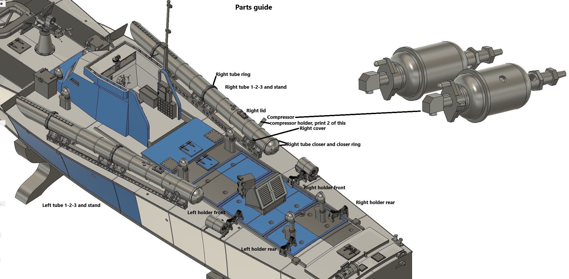 RC Vosper MTB 234 Torpedo Boat Scale Model - 3D Print Optimized 3D print model_10