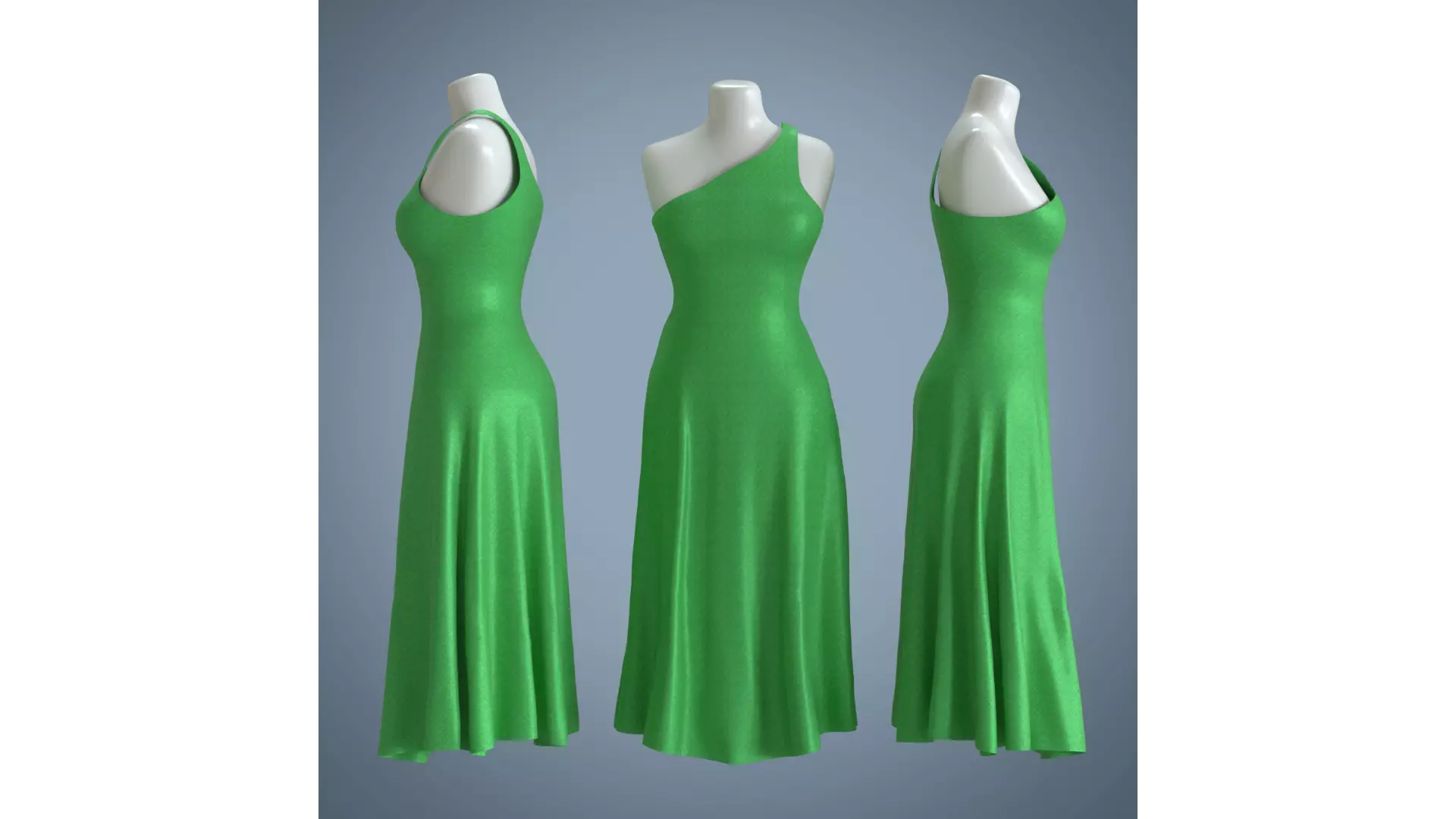 Woman Mannequin Green Dress 3D model