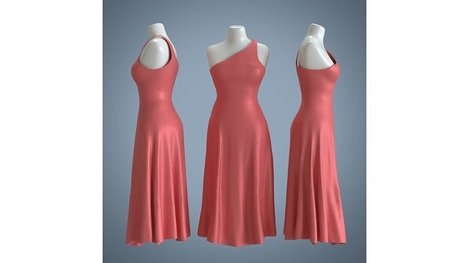 Woman Mannequin Red Dress 3D model
