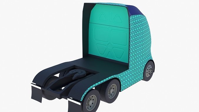 Future semitruck VII PBR 3D model 4