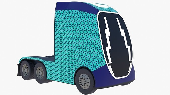 Future semitruck VII PBR 3D model 6