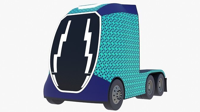 Future semitruck VII PBR 3D model 2