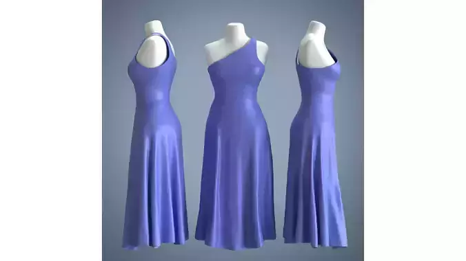 Woman Mannequin Blue Dark Dress