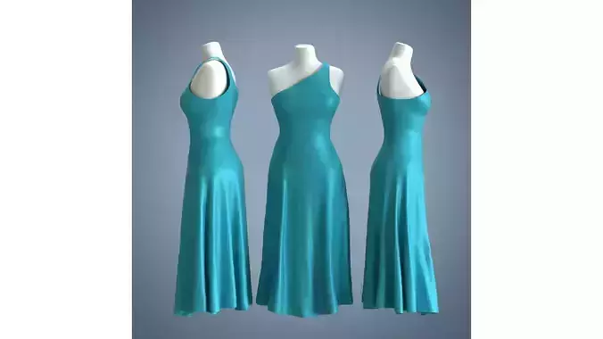 Woman Mannequin Blue Cyan Dress