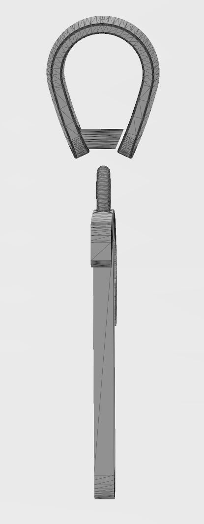 T letter initial berkshire swash font pendant charm bail 3D print model_15