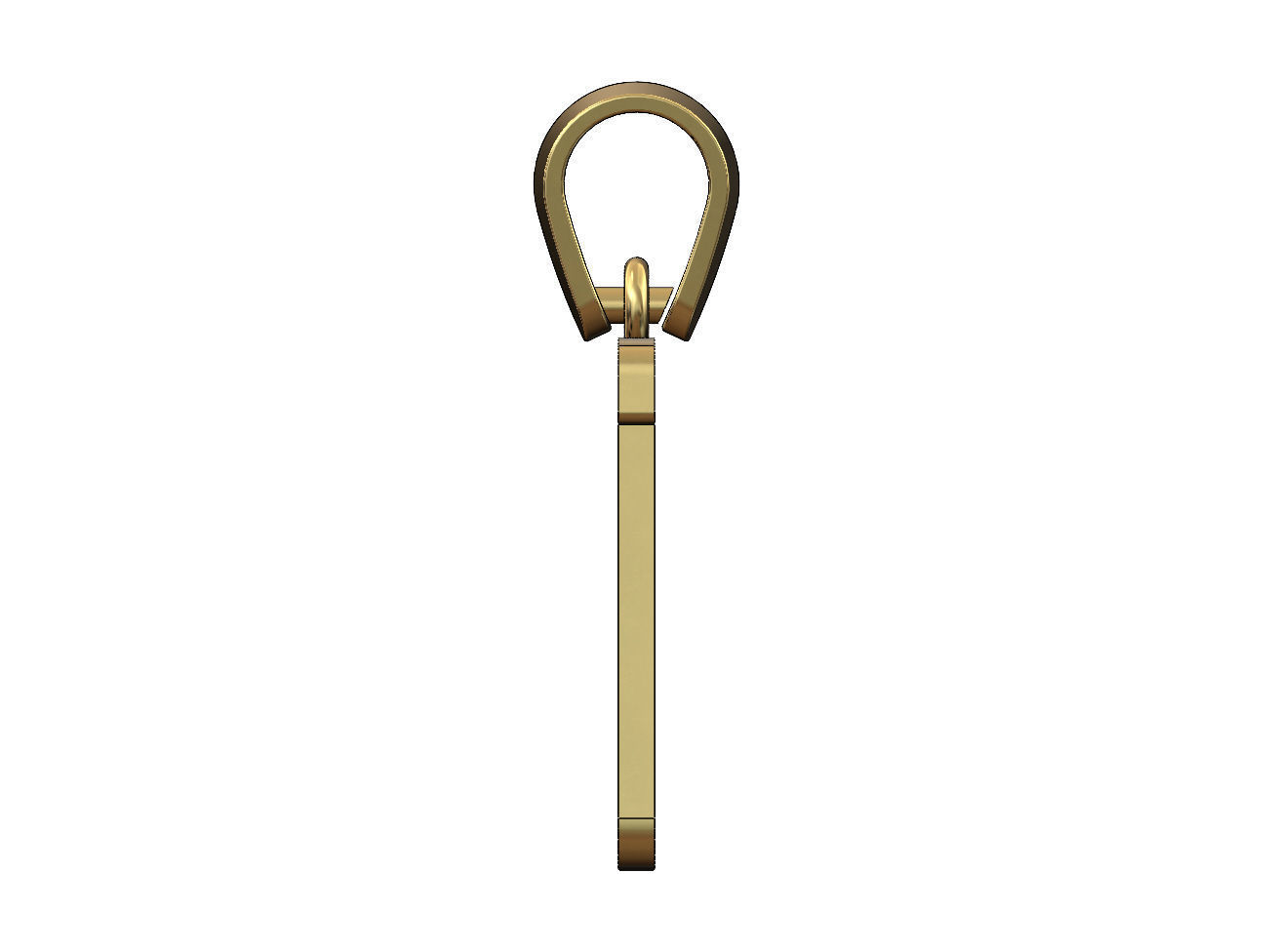 T letter initial berkshire swash font pendant charm bail 3D print model_3