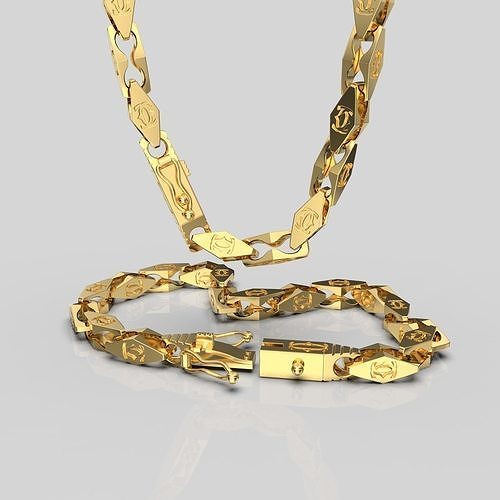 Jewelry LOCK box and  link 5mm chain or bracelet printable STL 3D print model