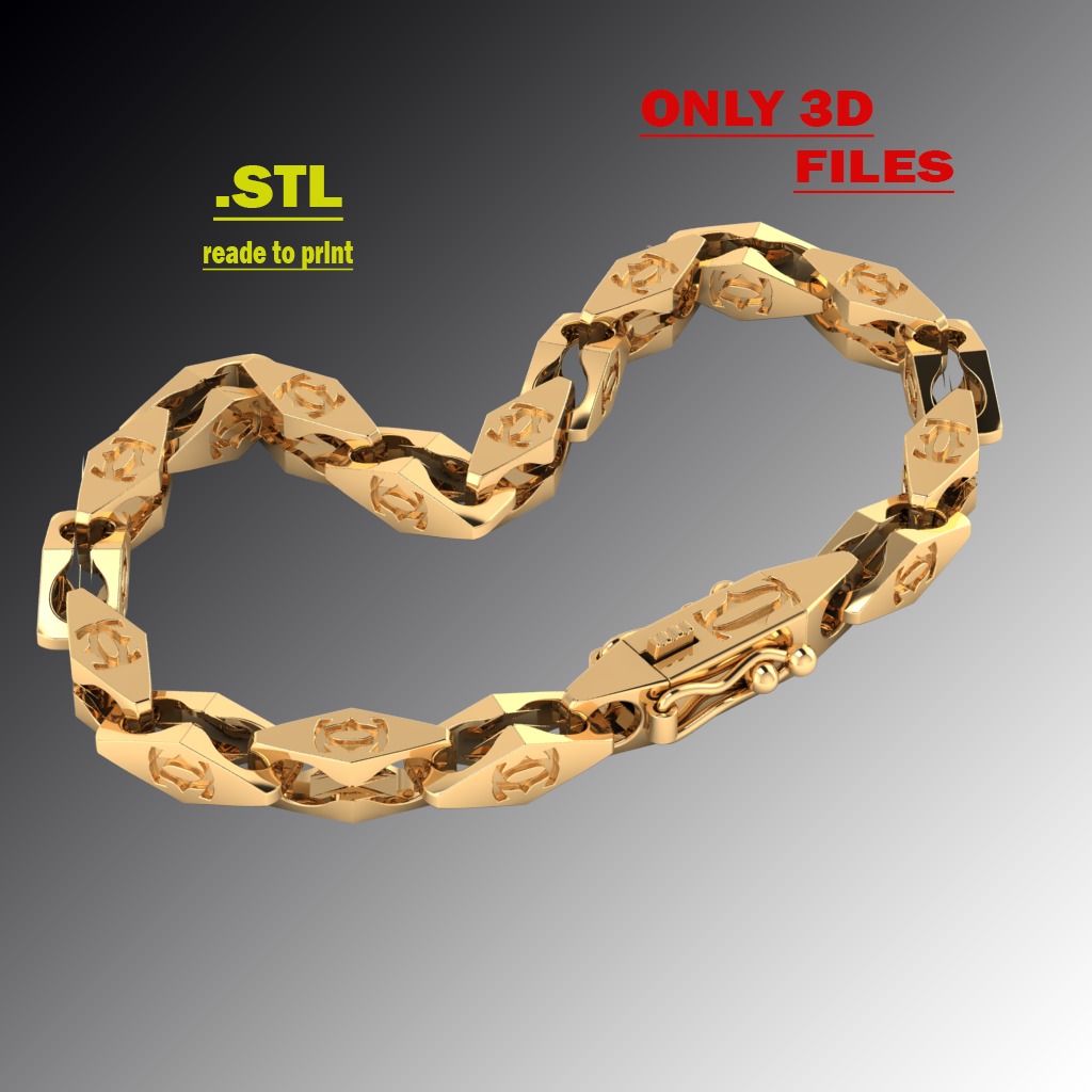 Jewelry LOCK box and link 5mm chain or bracelet printable STL 3D print model_6