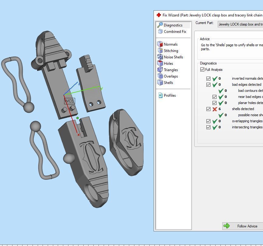 Jewelry LOCK box and link 5mm chain or bracelet printable STL 3D print model_8