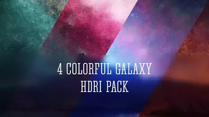 4 Colorful Galaxy 8K Hdris Pack Low-poly 3D model
