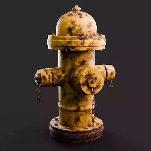 Rusty Fire Hydrant - Baked Textures 3D model