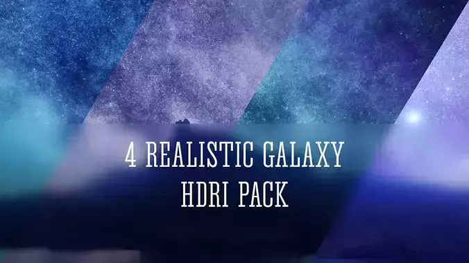 4 Realistic Bright Galaxy 8K Hdris Pack Low-poly 3D model