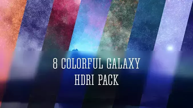 8 Colorful Galaxy 8K Hdris Pack Low-poly 3D model