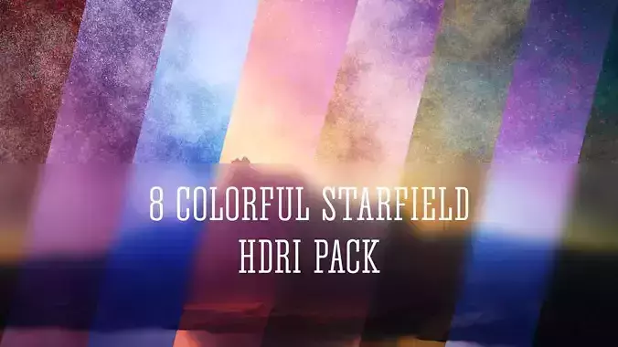8 Colorful Galaxy 8K Hdris Pack Low-poly 3D model