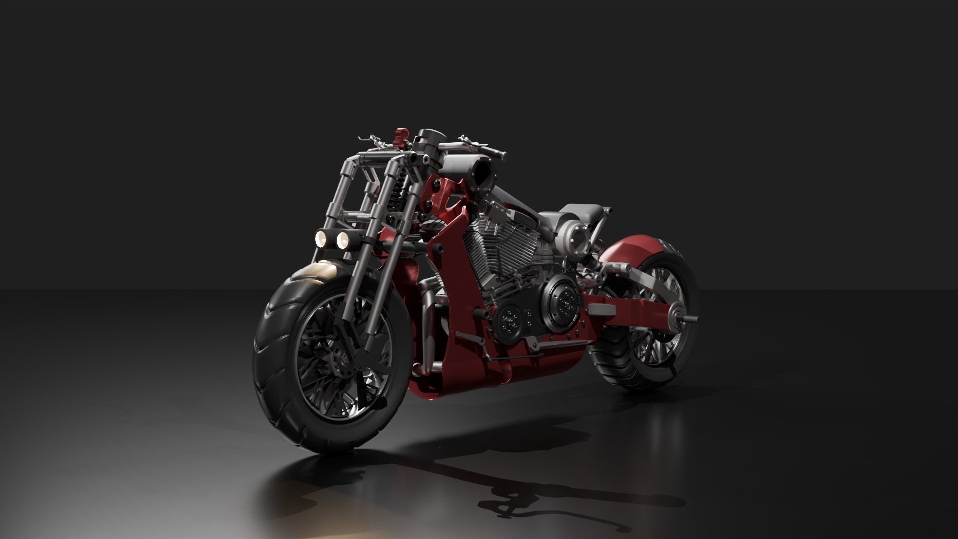 Chopper bike model 3D  3D model_3