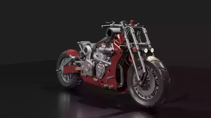 Chopper bike model 3D 