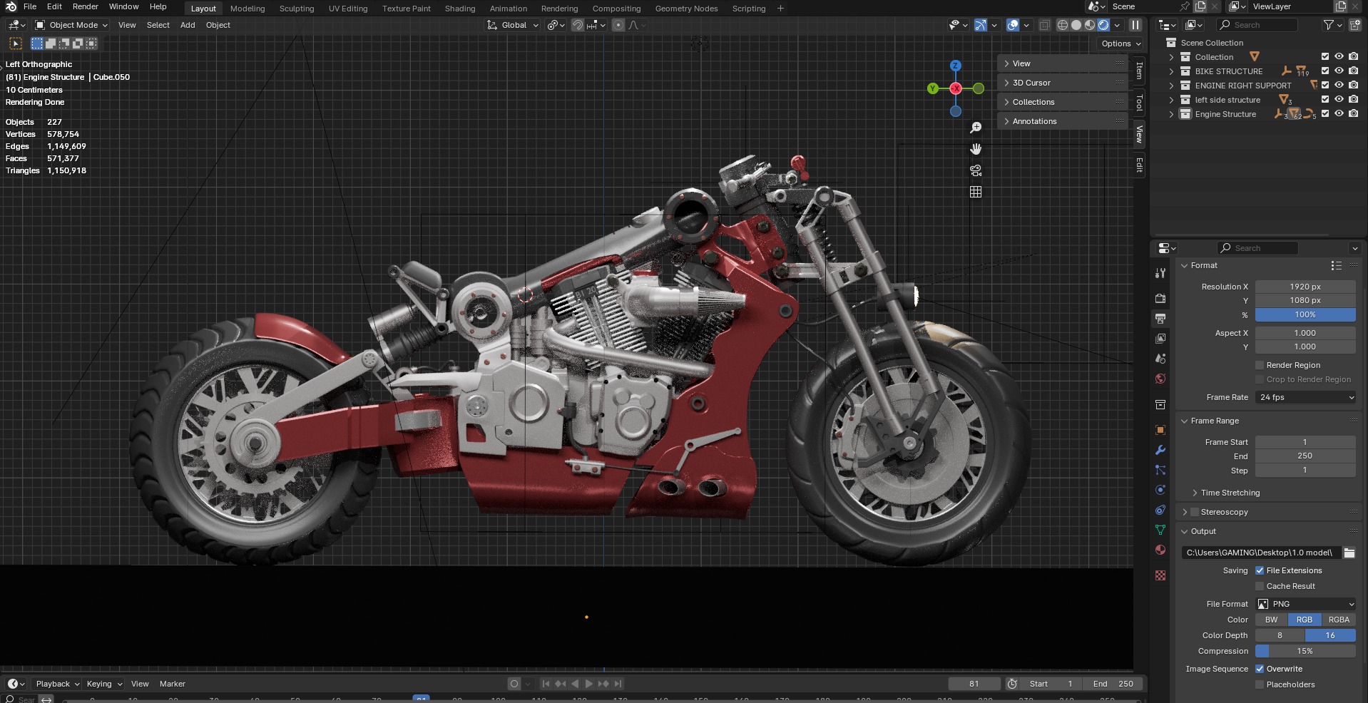 Chopper bike model 3D  3D model_1