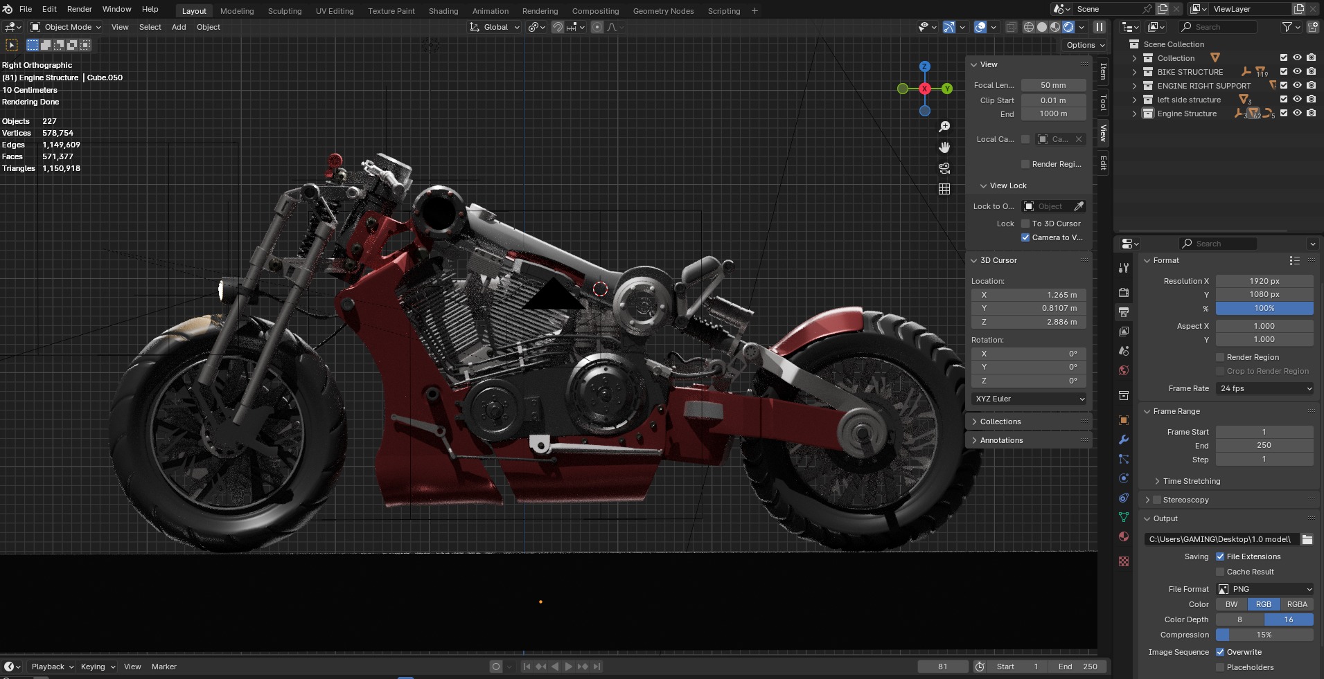 Chopper bike model 3D  3D model_2