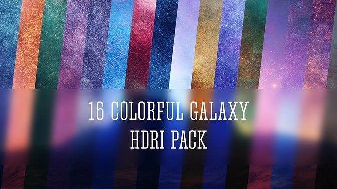 16 Colorful Galactic Starfield 8K Hdris Pack Low-poly 3D model