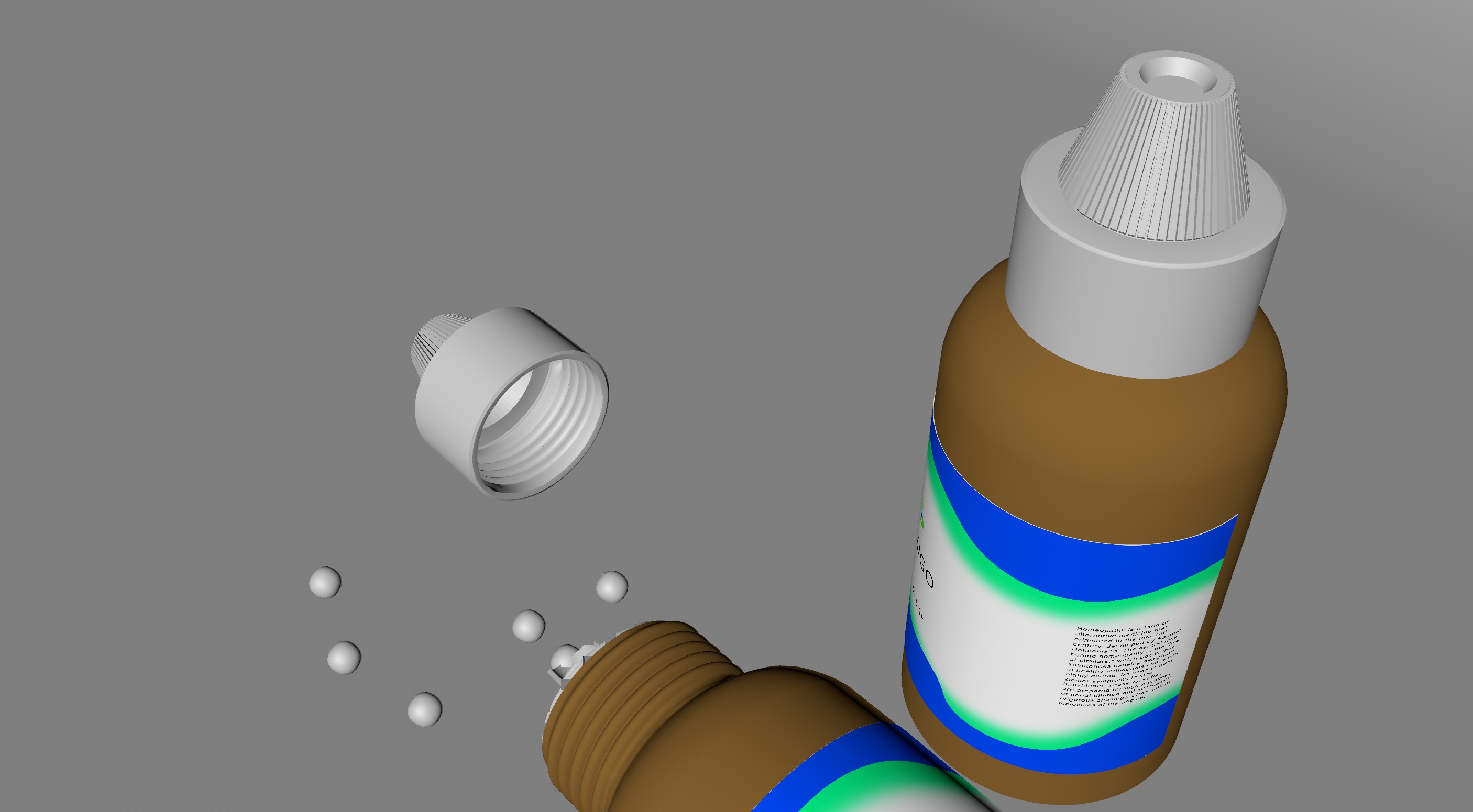 Bottles of homeopathics with pills Low-poly 3D model_8