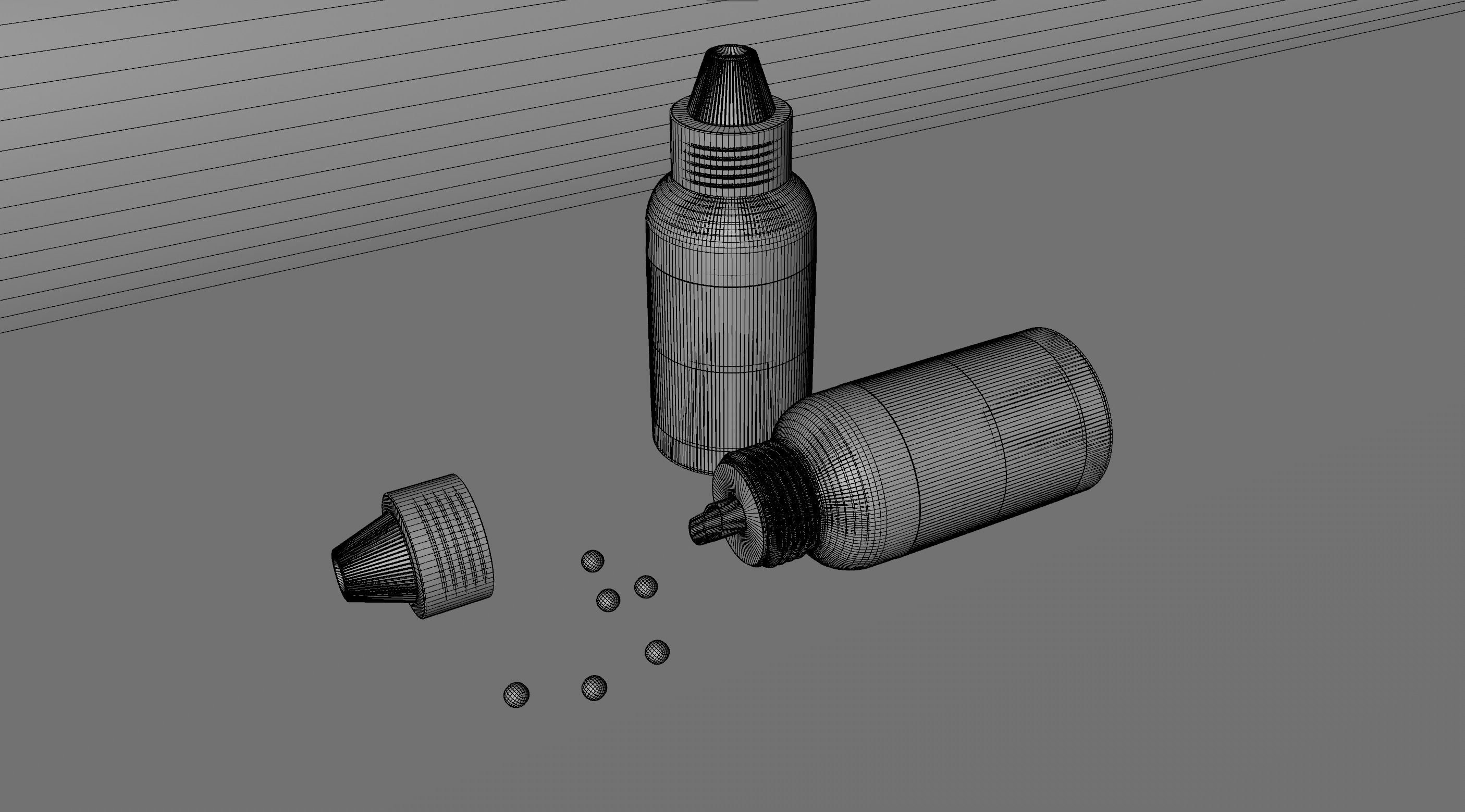 Bottles of homeopathics with pills Low-poly 3D model_9