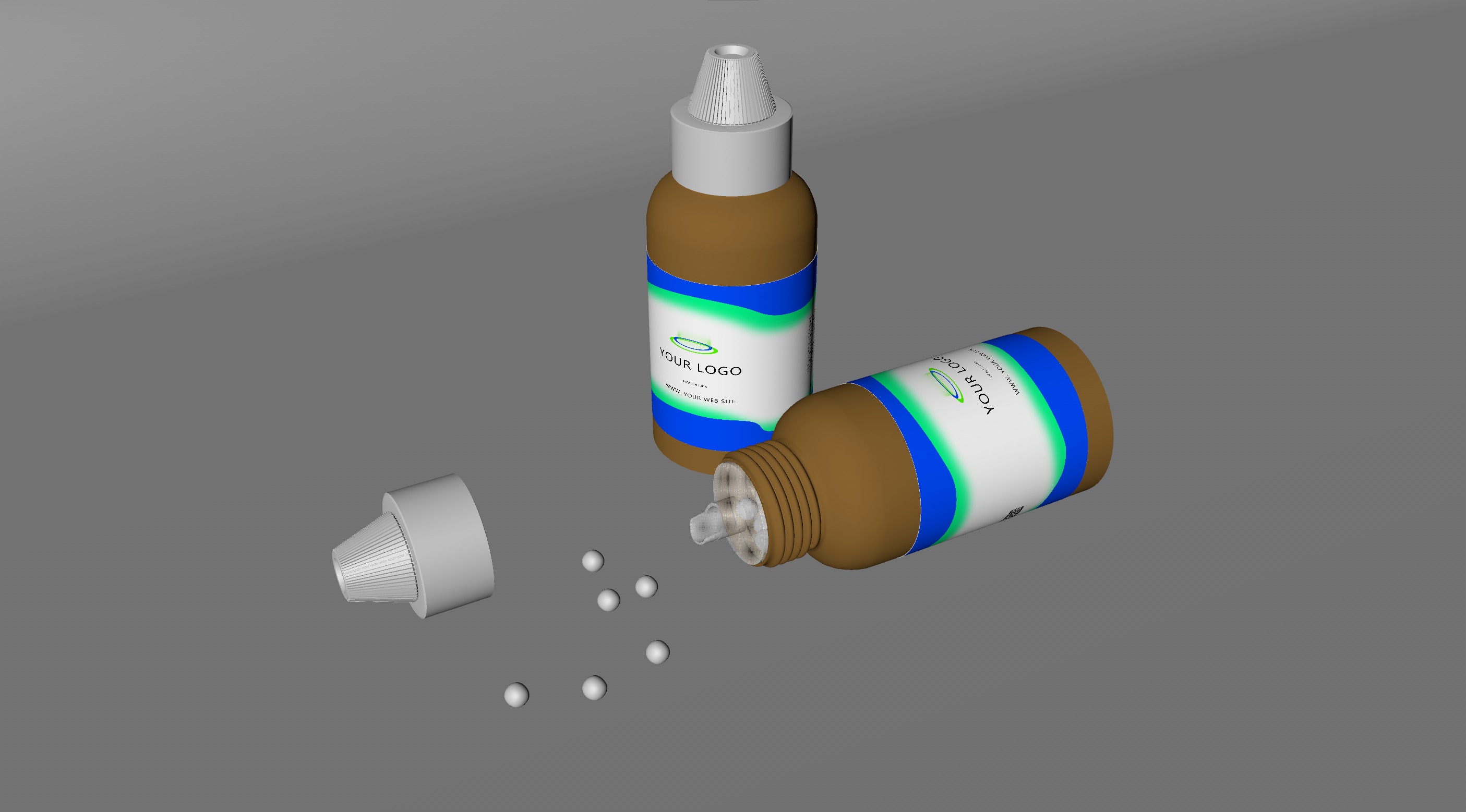Bottles of homeopathics with pills Low-poly 3D model_10
