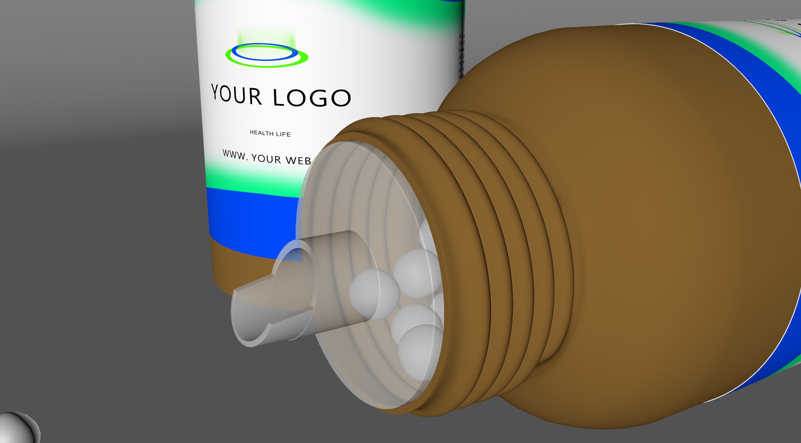 Bottles of homeopathics with pills Low-poly 3D model_13