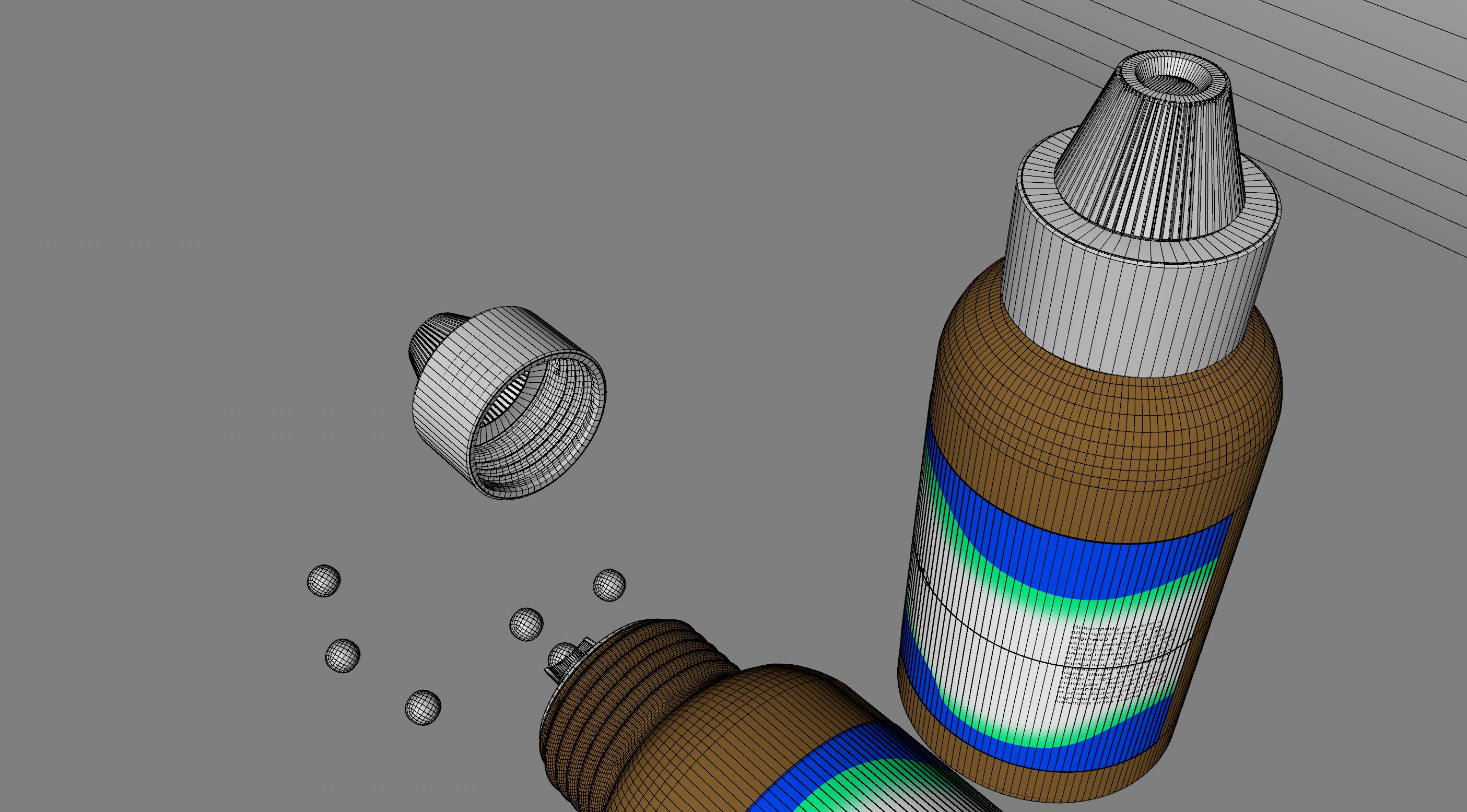 Bottles of homeopathics with pills Low-poly 3D model_7