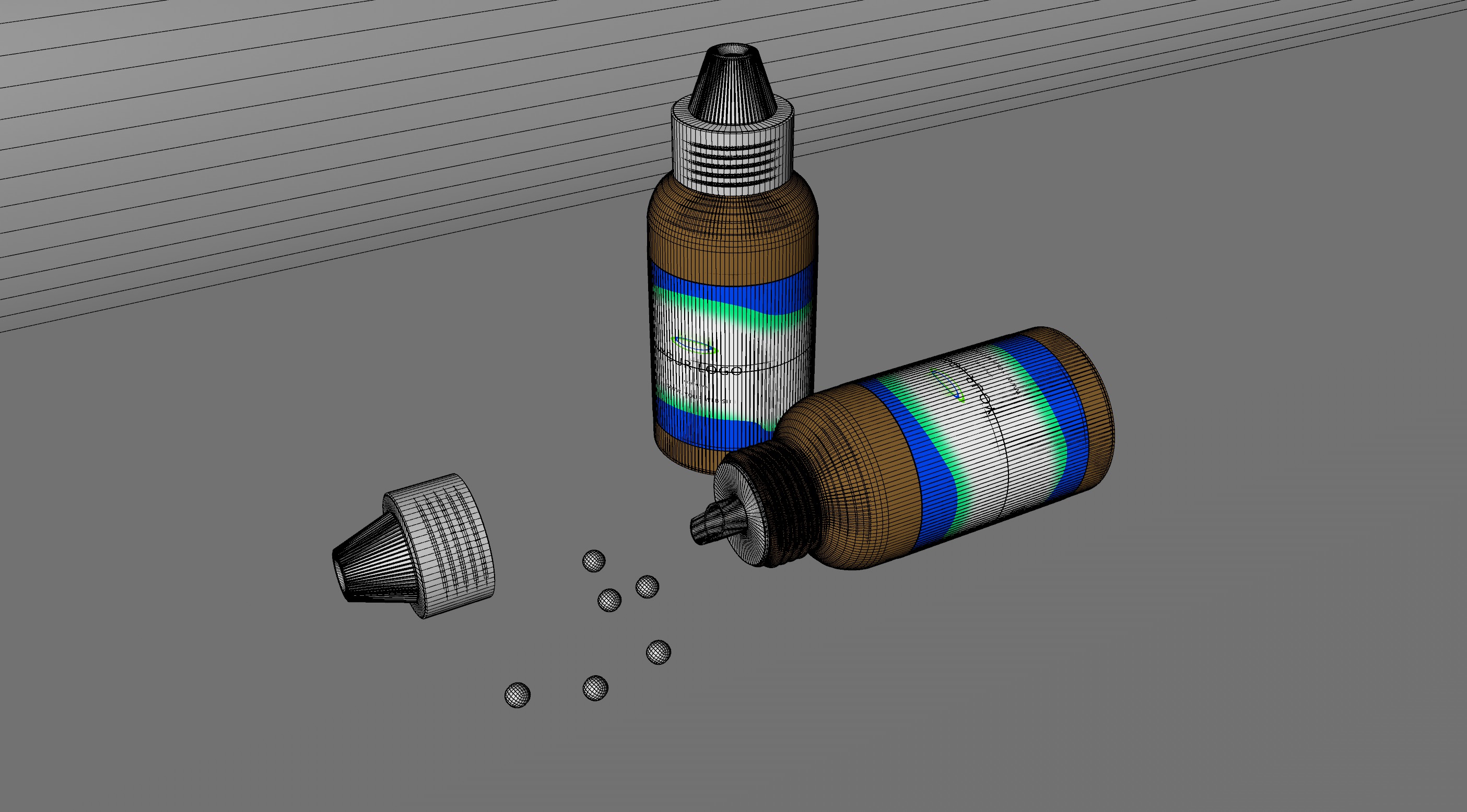 Bottles of homeopathics with pills Low-poly 3D model_11