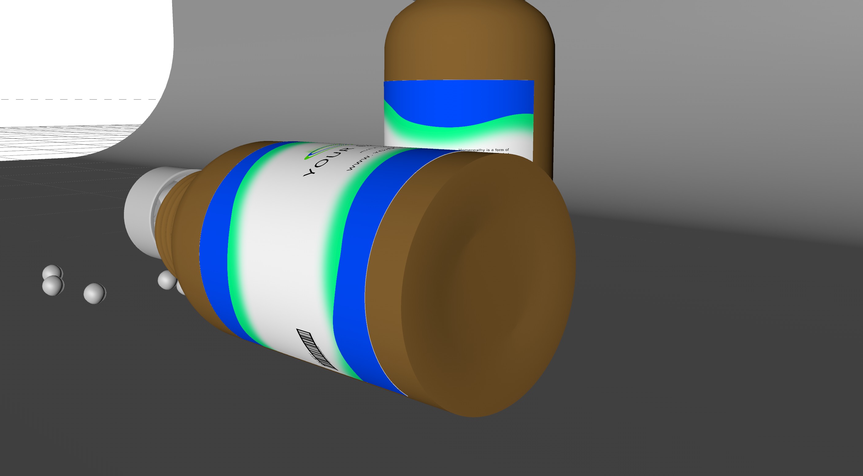 Bottles of homeopathics with pills Low-poly 3D model_5