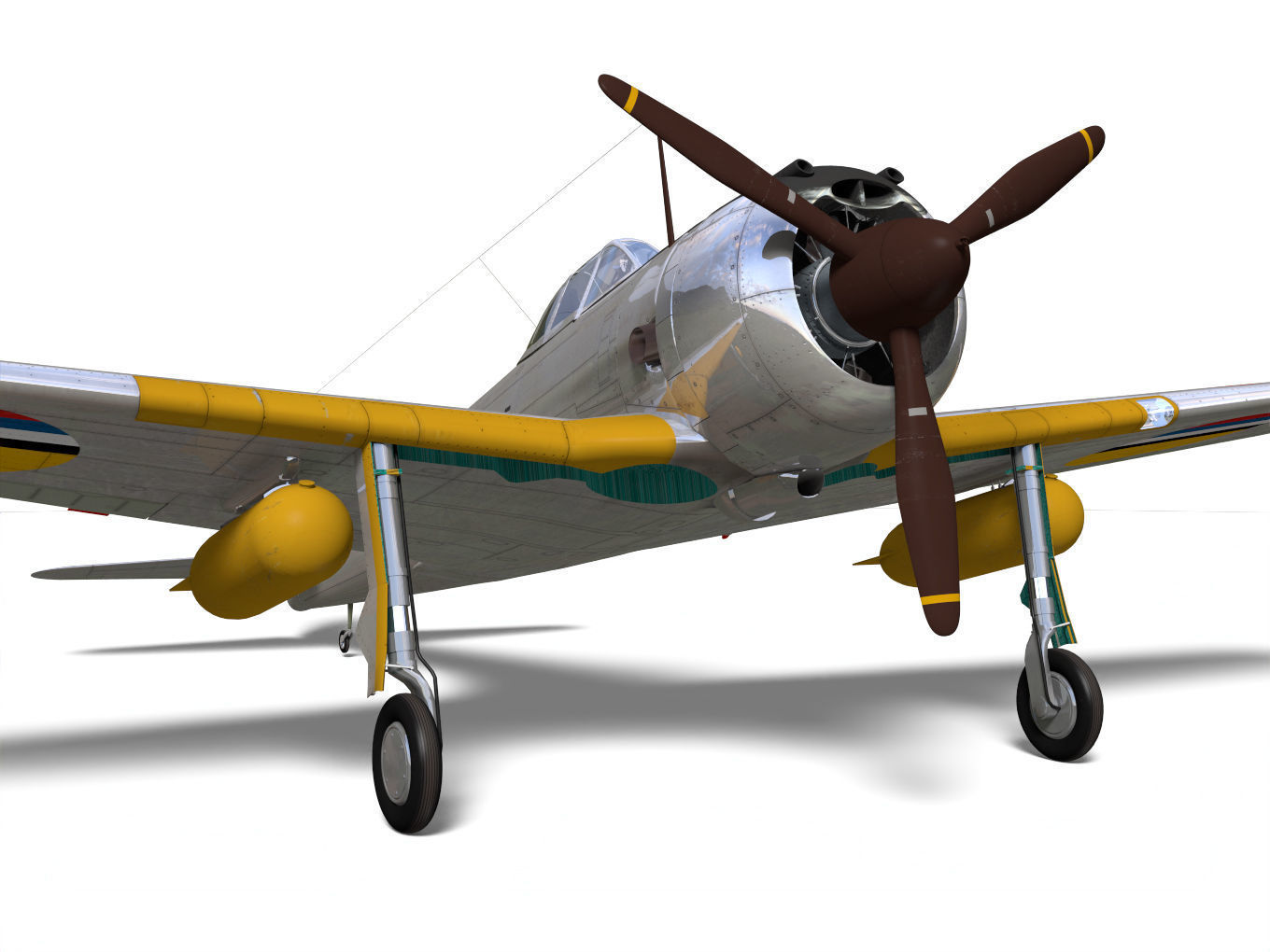 Ki43 Hayabusa type2-kou oscar 3D model_7
