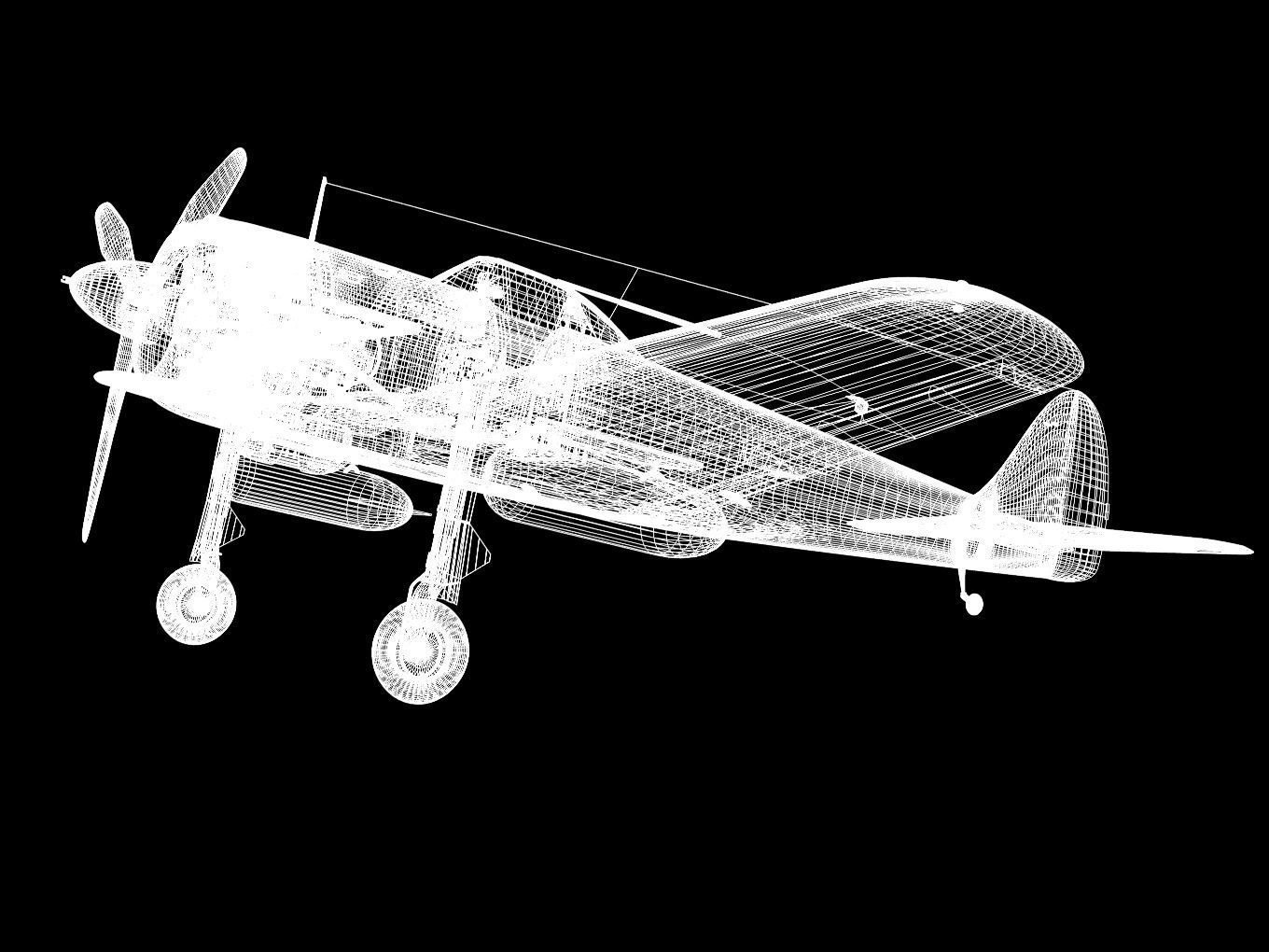 Ki43 Hayabusa type2-kou oscar 3D model_16
