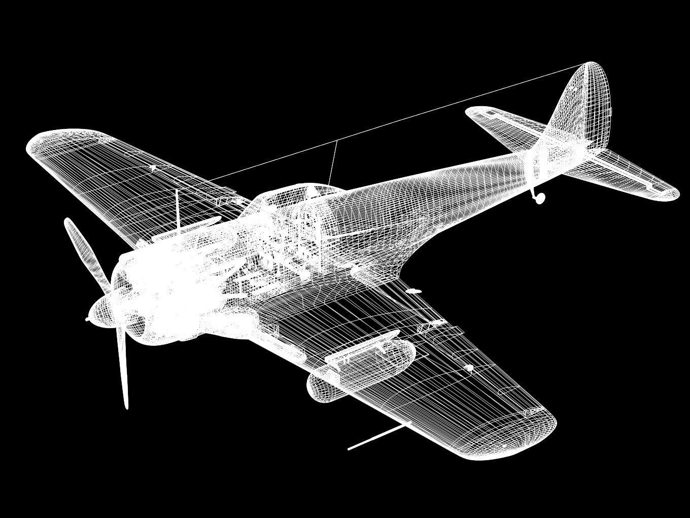 Ki43 Hayabusa type2-kou oscar 3D model_15