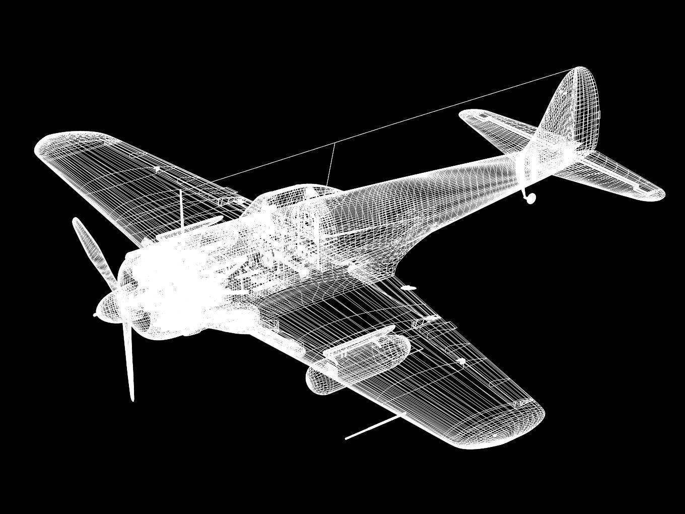 Ki43 Hayabusa type2-Otsu oscar 3D model_15