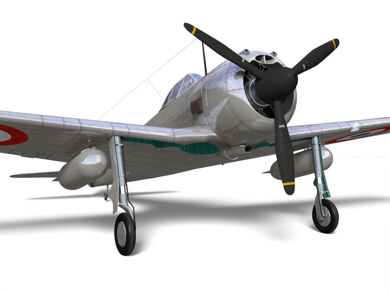 Ki43 Hayabusa type2-Otsu oscar 3D model_7