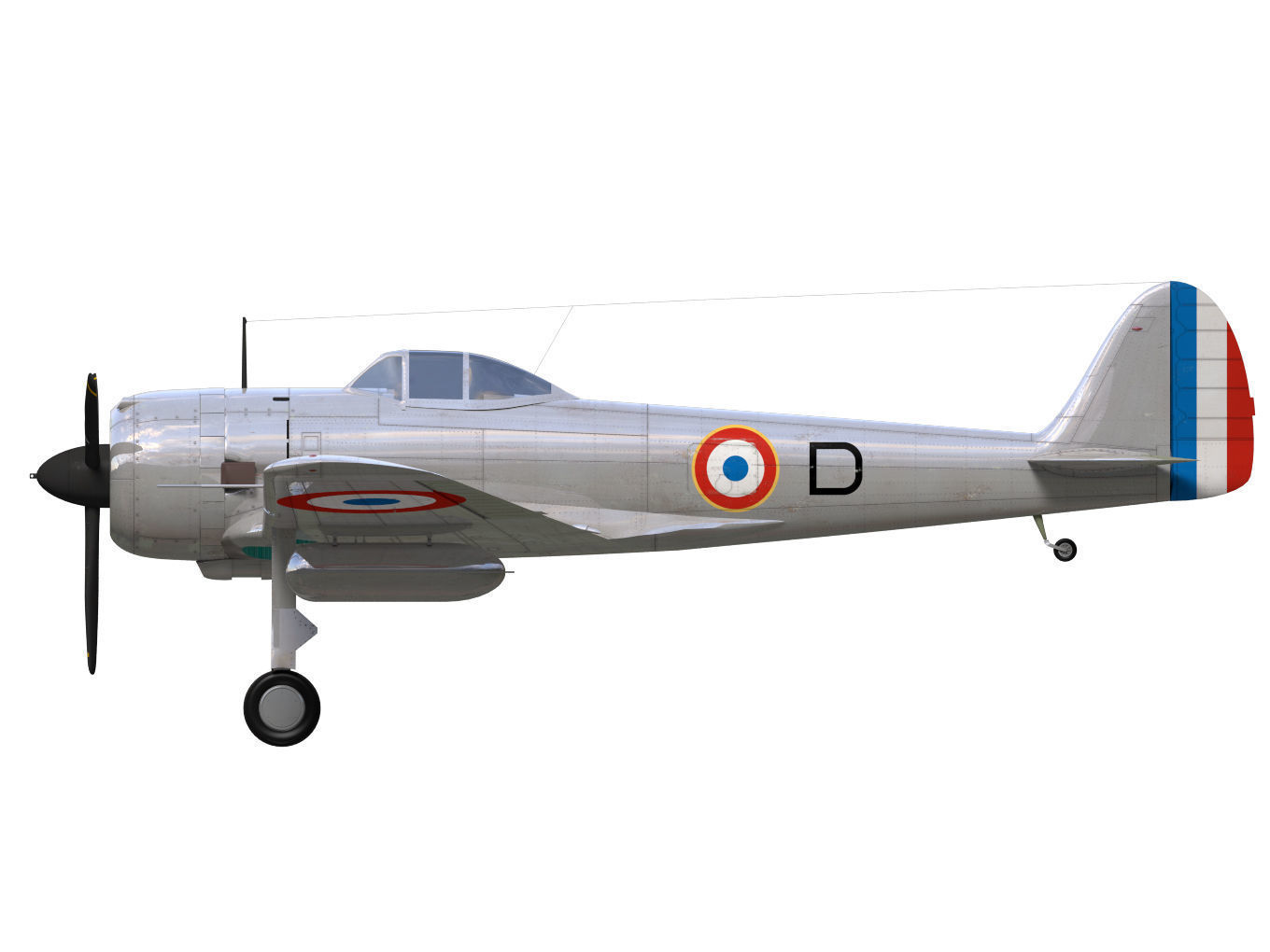 Ki43 Hayabusa type2-Otsu oscar 3D model_9