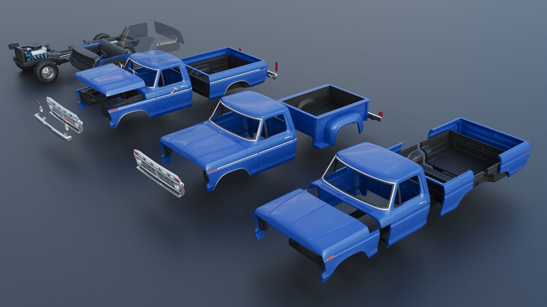 F-100 1973 3D print model_28