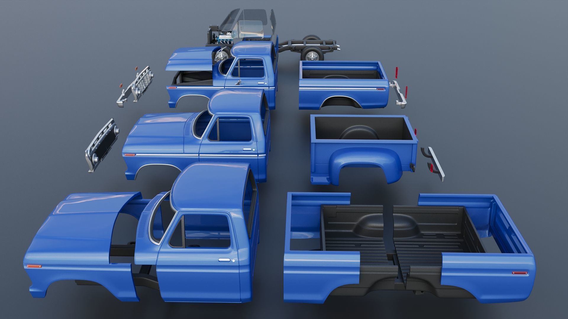 F-100 1973 3D print model_29