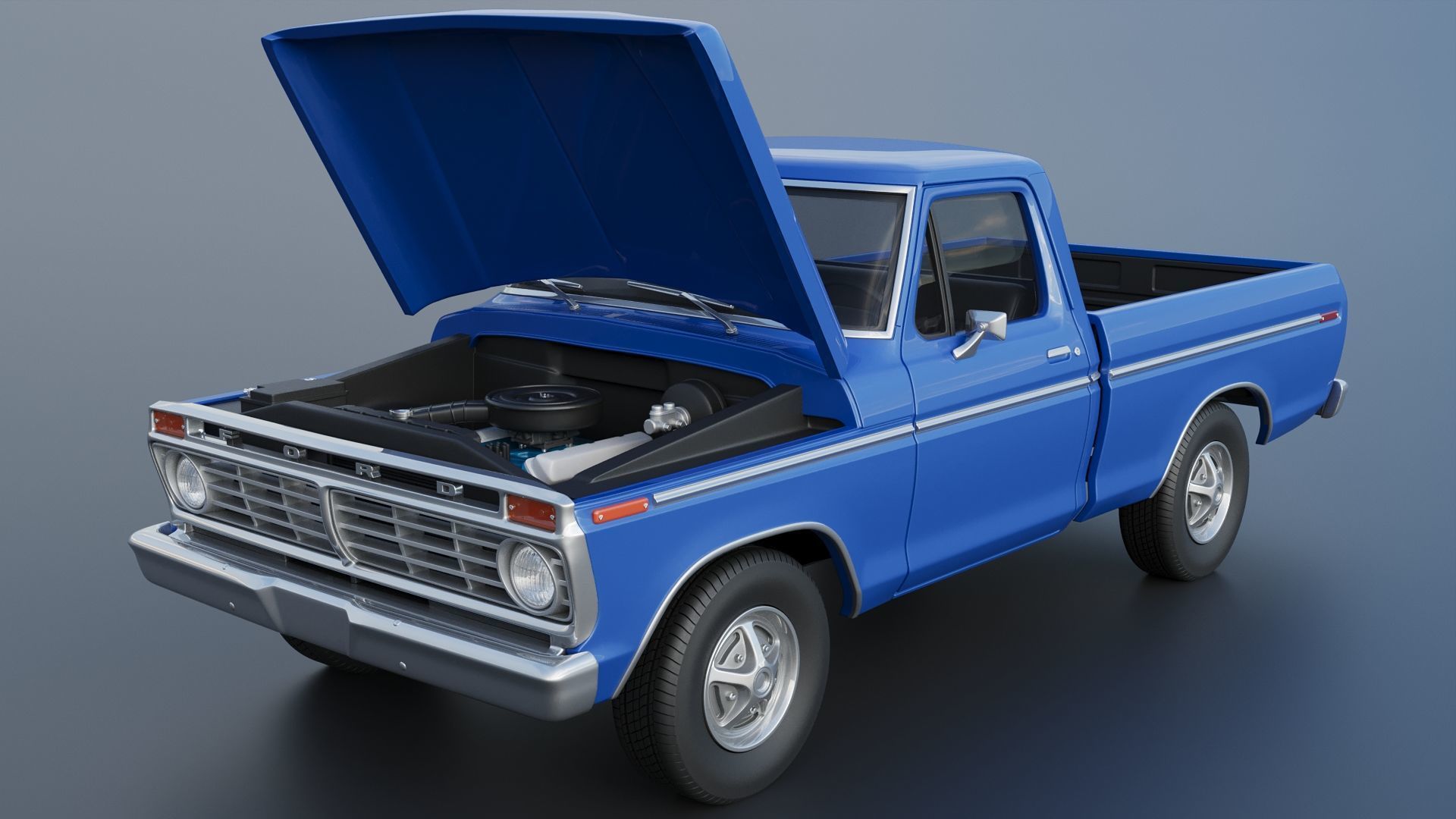 F-100 1973 3D print model_15