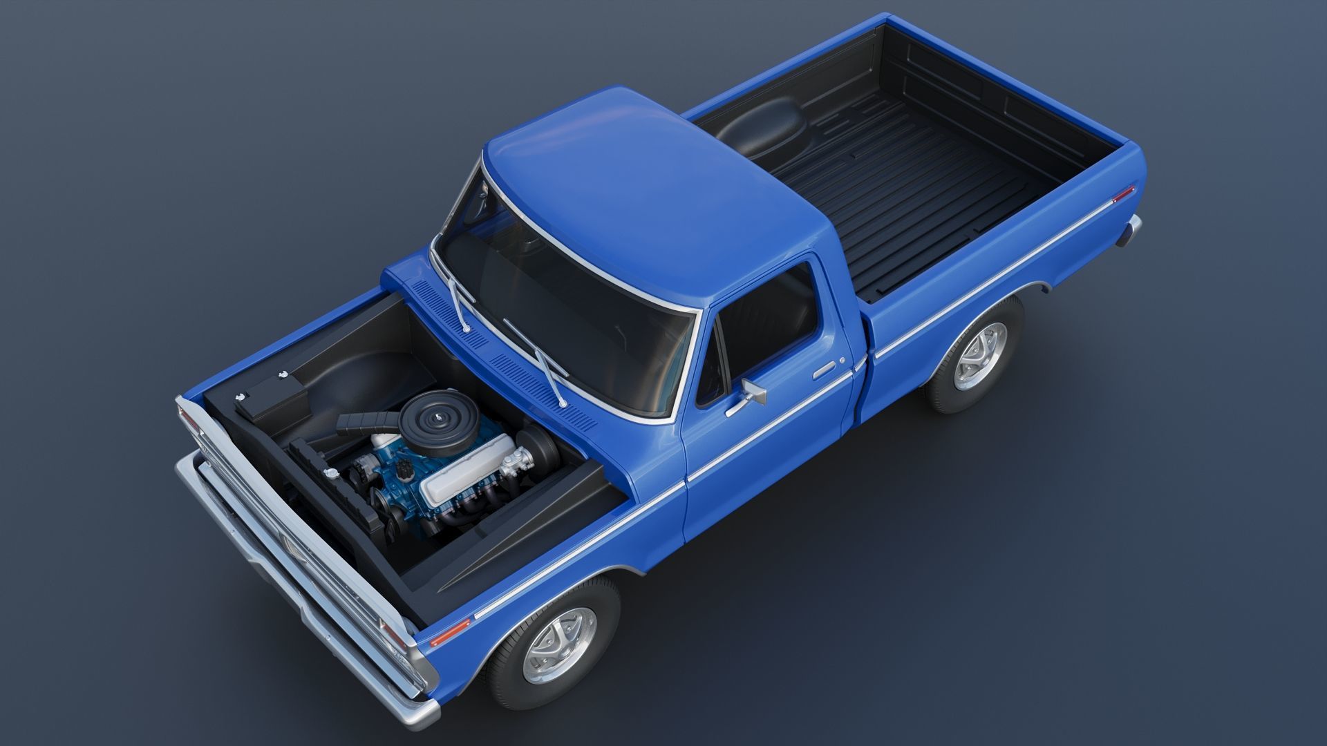 F-100 1973 3D print model_16