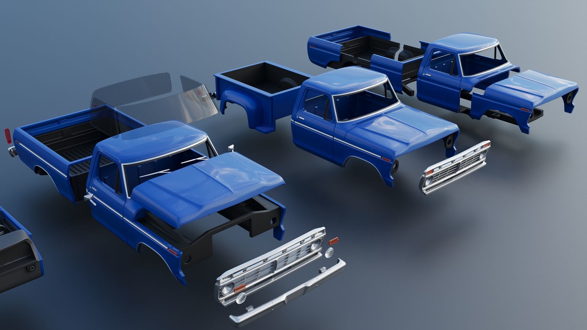 F-100 1973 3D print model_34