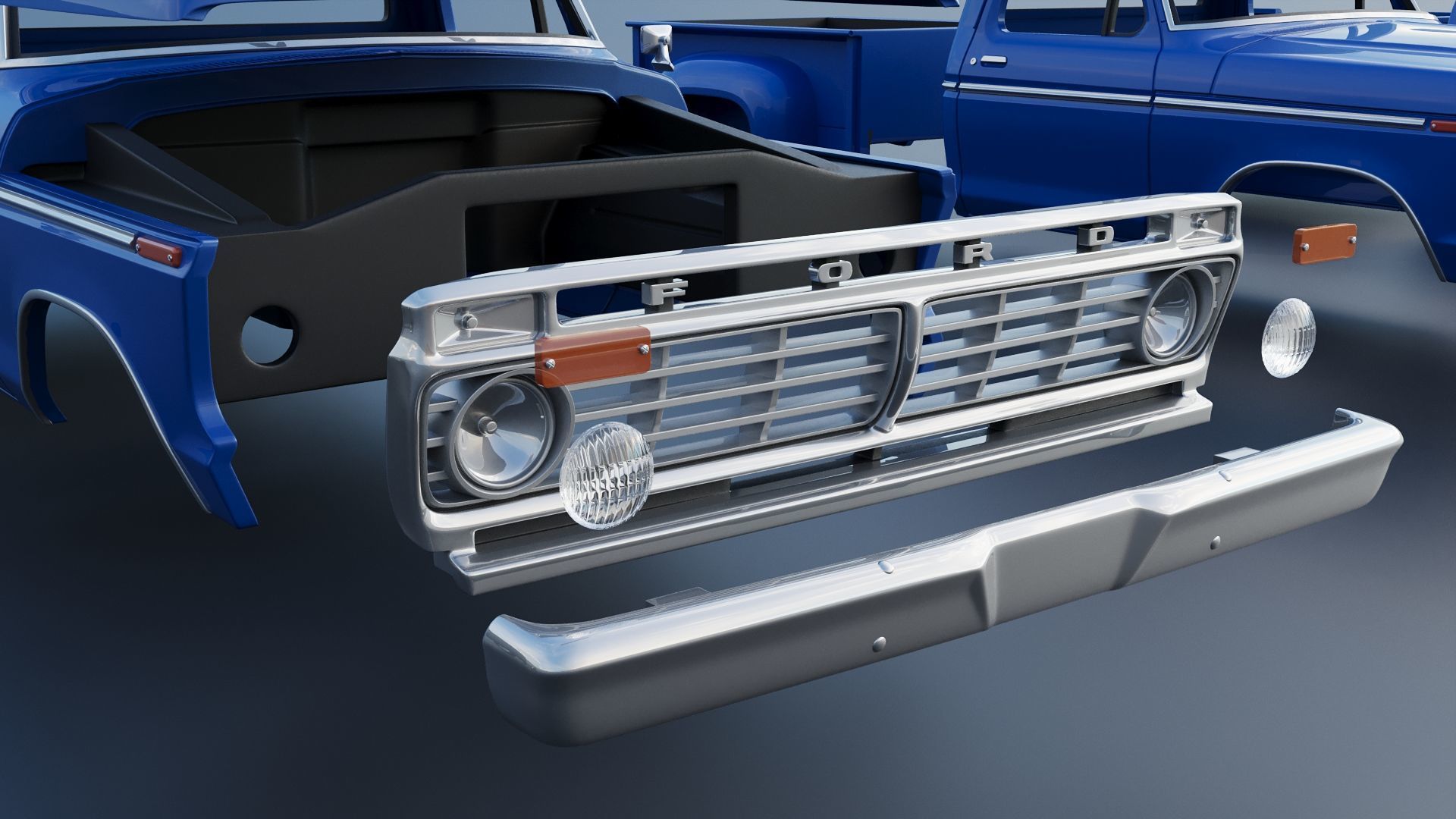 F-100 1973 3D print model_35