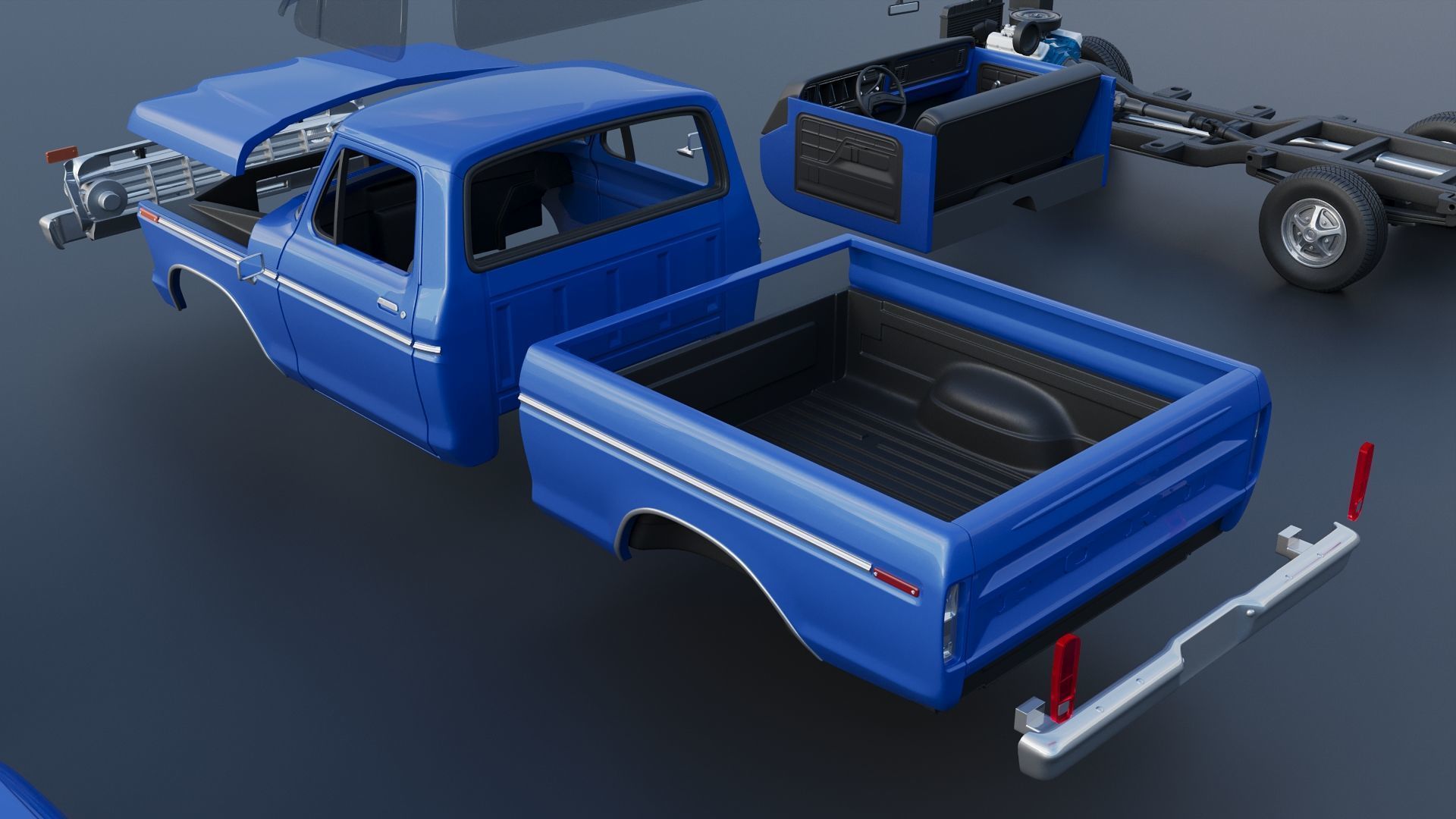 F-100 1973 3D print model_32