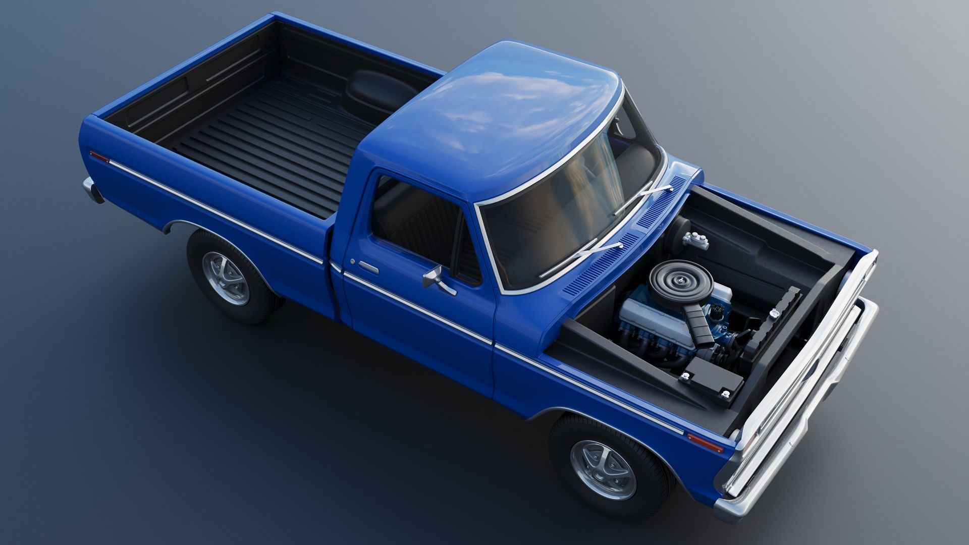 F-100 1973 3D print model_17