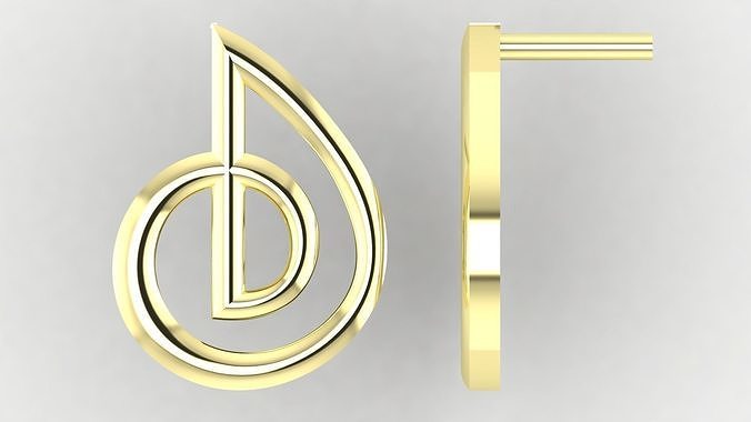 MINIMALISTIC MUSICAL BEAUTIFUL EARRING FOR WOMEN 3D PRINT READY  3D print model