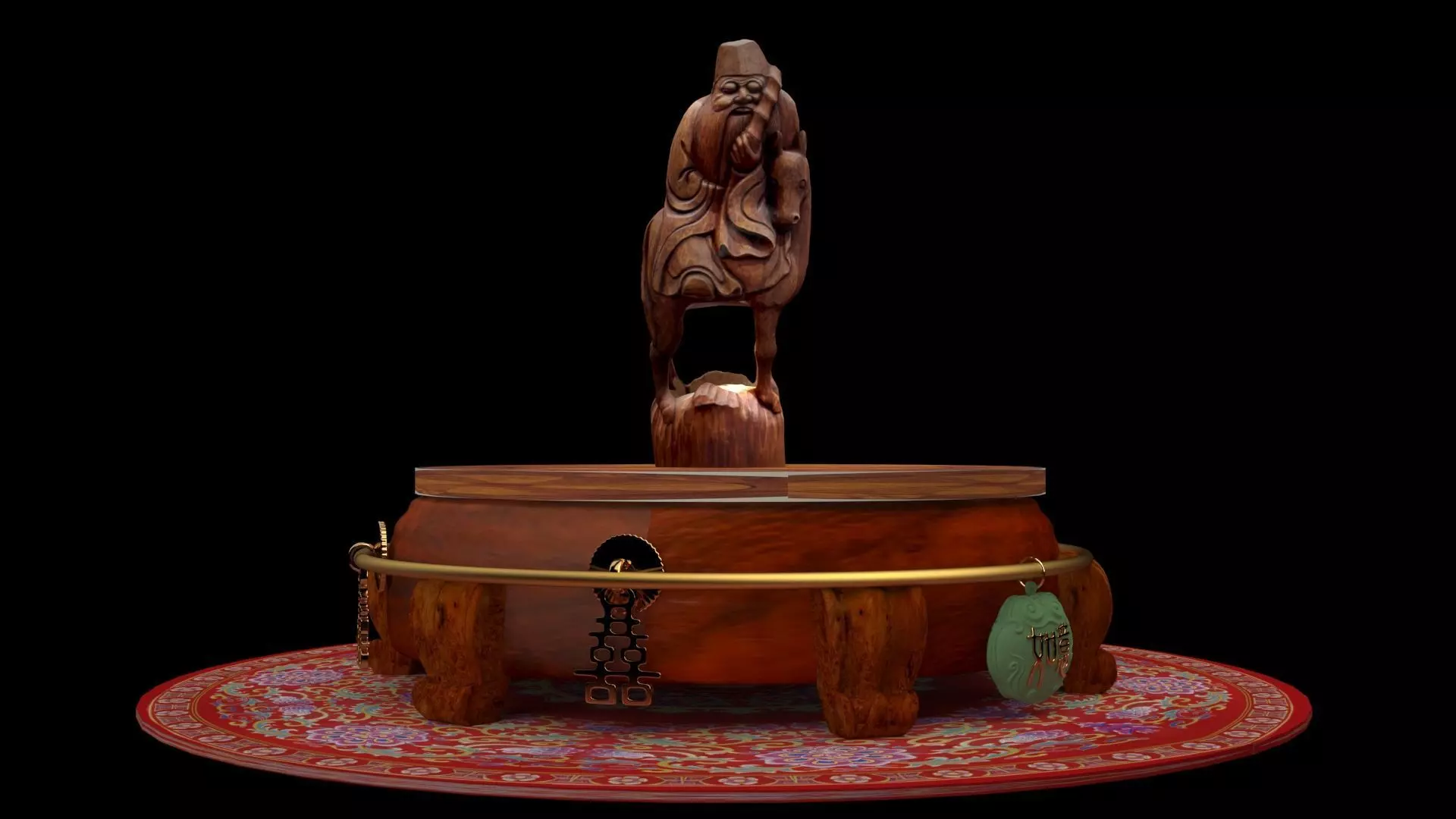  Chinese bamboo carving figure  3D model_0