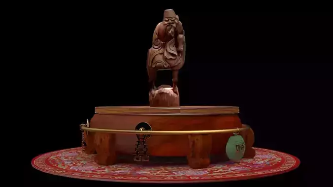  Chinese bamboo carving figure 