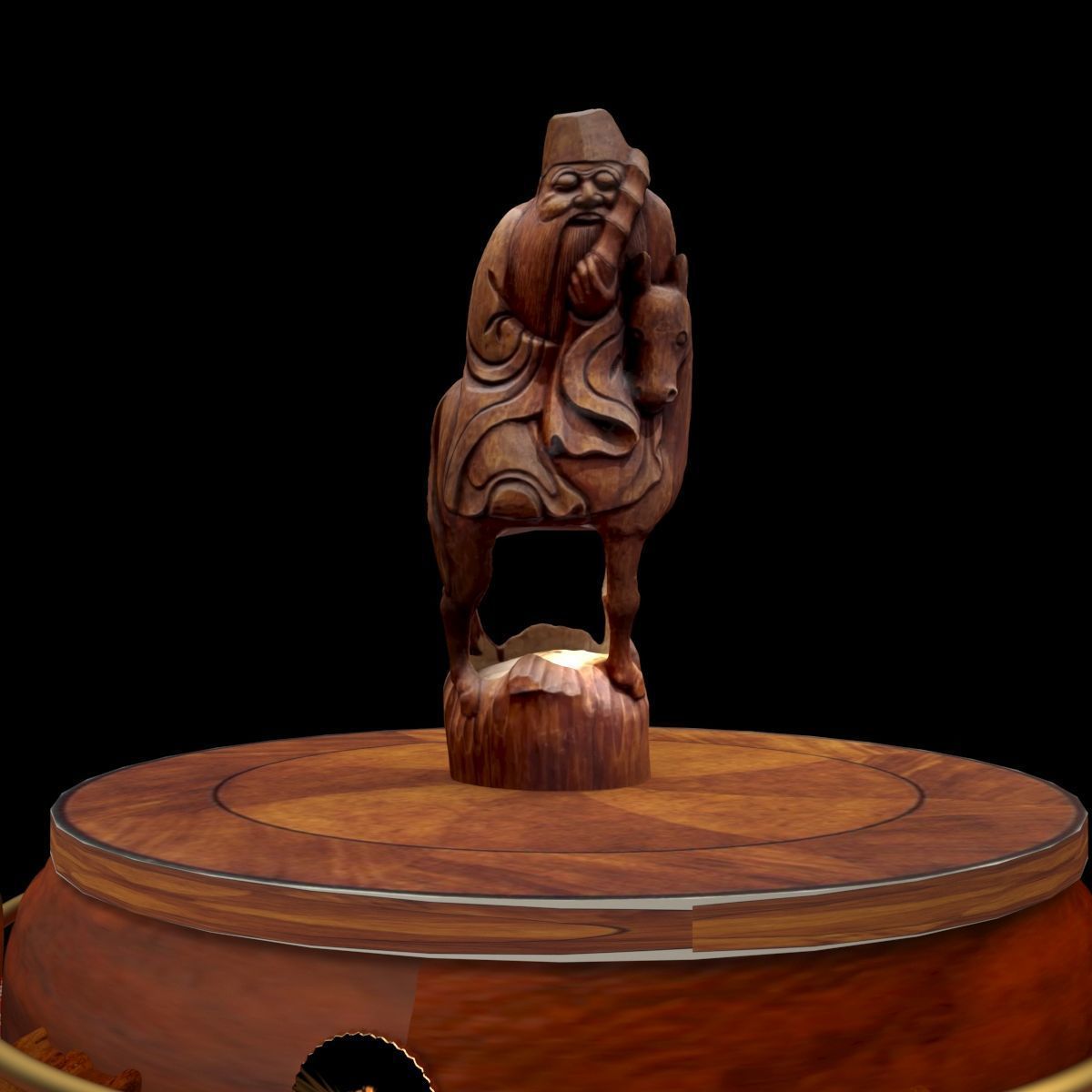  Chinese bamboo carving figure  3D model_6