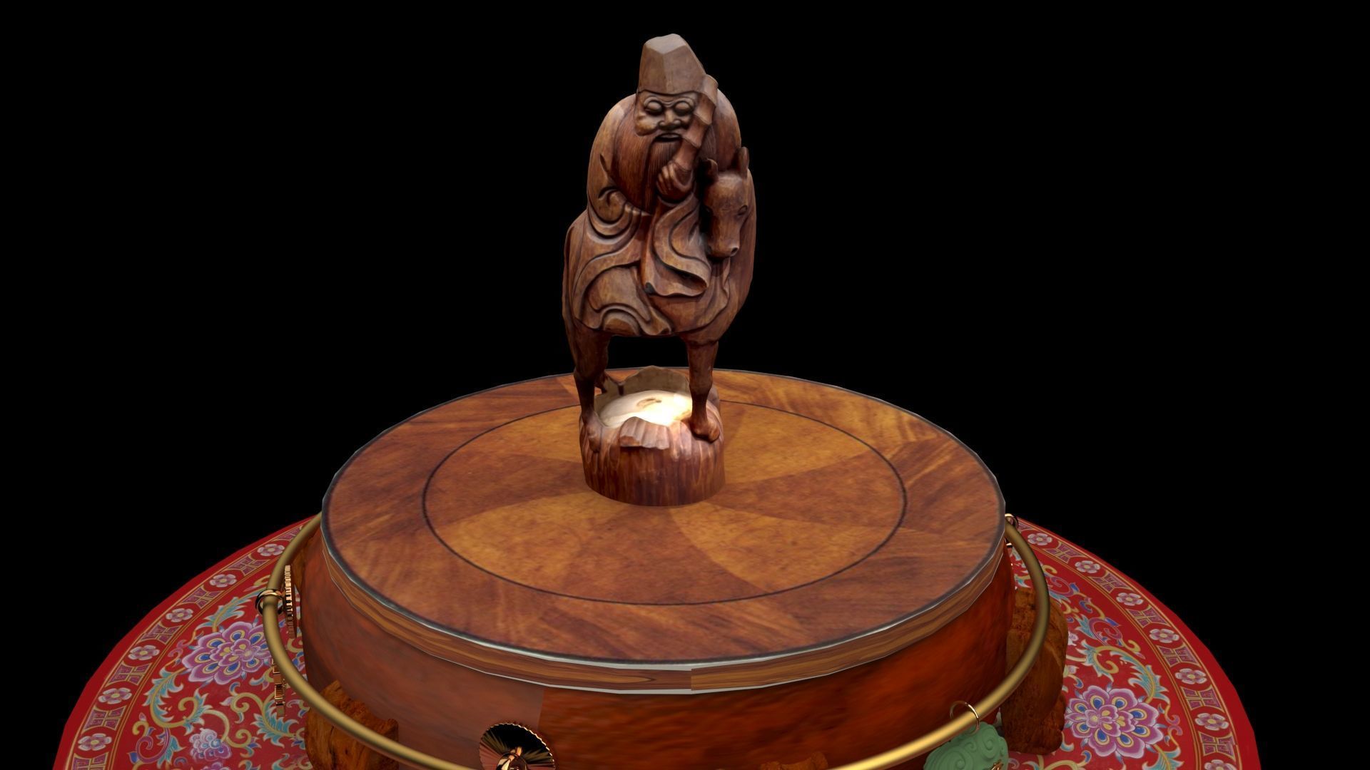  Chinese bamboo carving figure  3D model_4